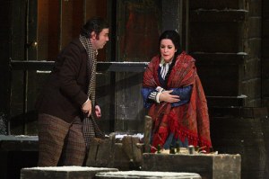 Massimo Cavalletti as Marcello and Angela Gheorghiu as Mimì in La bohème, The Royal Opera © ROH / Catherine Ashmore 2014