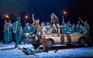 Clare Presland, Rhian Lois, Justina Gringyte & the Chorus of English National Opera in Carmen at ENO © Alastair Muir 