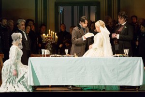 Youn Kwangchul, Charles Castronovo, Diana Damrau, Ludovic Tézier, Royal Opera Chorus © ROH/Stephen Cummiskey 