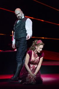 As Scarpia with Ylva Kihlberg as Tosca in Copenhagen. Photo: © Miklos Szabo 
