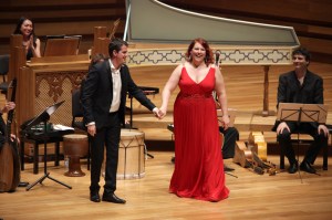 In concert with Philippe Jaroussky. Photo used with the kind permission of Miss Lemieux. 