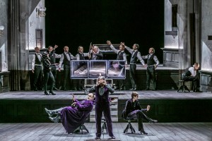 Peter Rose, Eric Cutler, Christina Bock, Sächsischer Staatsopernchor, Aaron Pegram, Tom Martinsen. Photo: © Jochen Quast