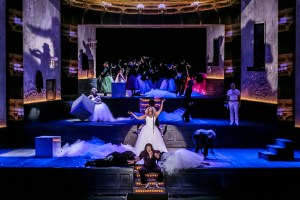 Peter Rose, Eric Cutler, Christina Bock, Measha Brueggergosman, Bernhard Hansky, Sarah-Jane Brandon, Tuuli Takala, Sächsischer Staatsopernchor. Photo: © Jochen Quast